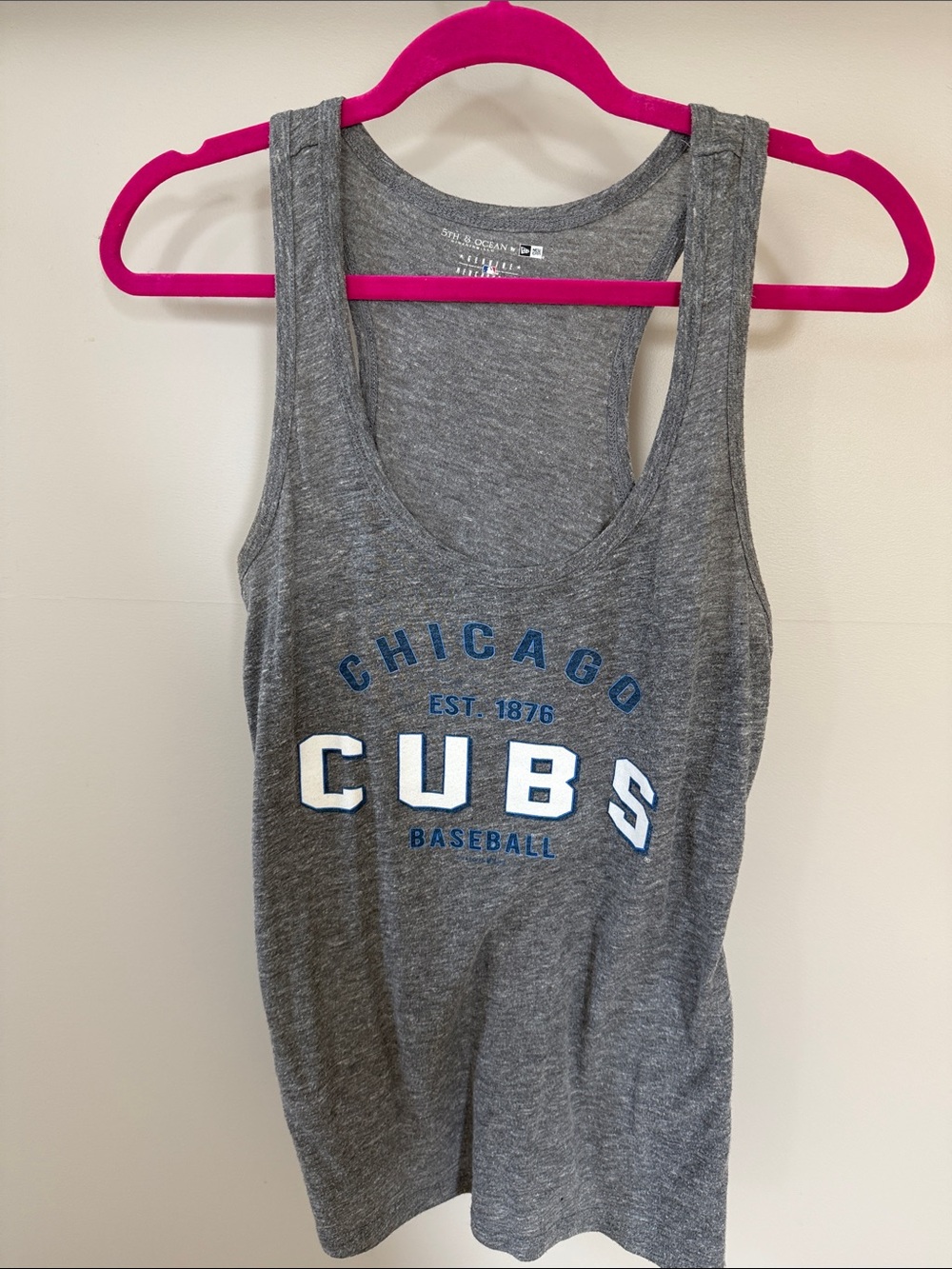 5th & Ocean Gray Chicago Cubs Tank Top
